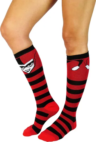 Vista 2 de DC Comics Harley Quinn rodilla alta calcetines (2pares)
