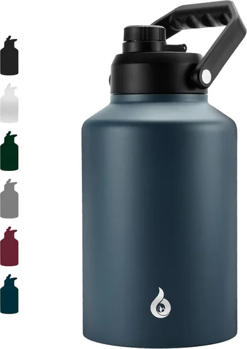 Vista 11 de BJPKPK Botella de agua aislada de un galón (128 onzas), de acero inoxidable, apta para lavavajillas, jarra sin BPA con mango ergonómico y parte