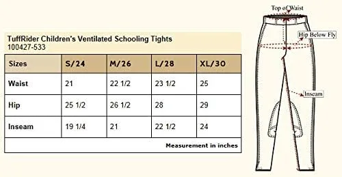 Vista 5 de TuffRider Children's Ventilated Schooling Riding Tights