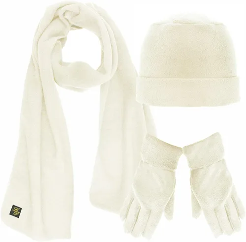 Vista 13 de Juego de 3 piezas con gorro, bufanda y guantes de polar que combinan Beige