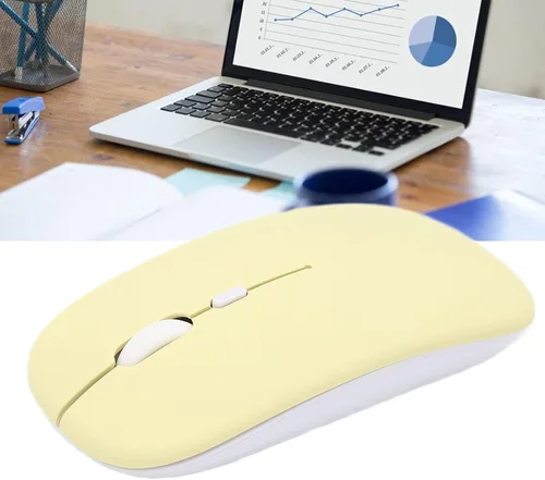 Vista 9 de Zyyini - Mouse de 1600 DPI de 3 velocidades, ajustable, óptico, Bluetooth, para computadora, mouse ergonómico, ultrafino, silencioso