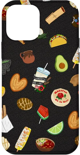 Vista 16 de Funda para iPhone 14 Pro Black Antojitos Mexican Food Latino Tacos Pan Dulce