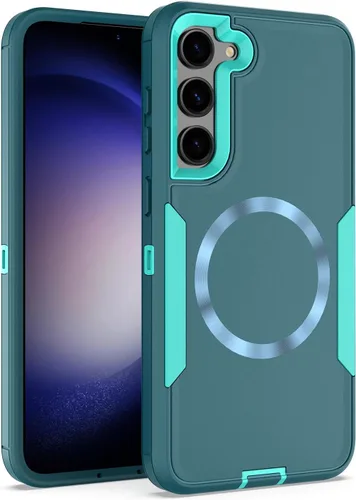 Vista 25 de Funda diseñada para Samsung Galaxy S22 Ultra, magnética, protección contra caídas de servicio pesado, protección de doble capa, compatible