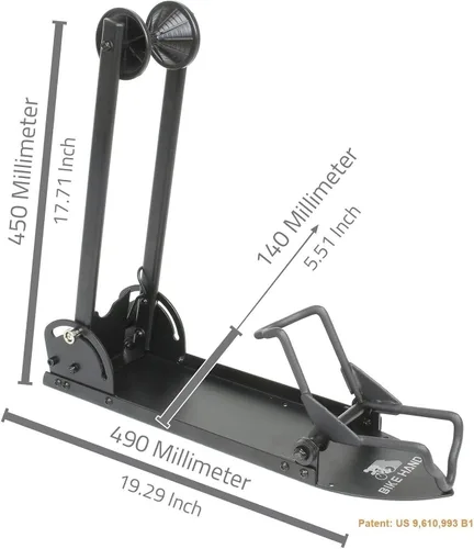 Vista 7 de BikeHand Soporte de estacionamiento para bicicleta – para bicicletas de montaña y de carretera, almacenamiento de garaje en interiores y exteriores