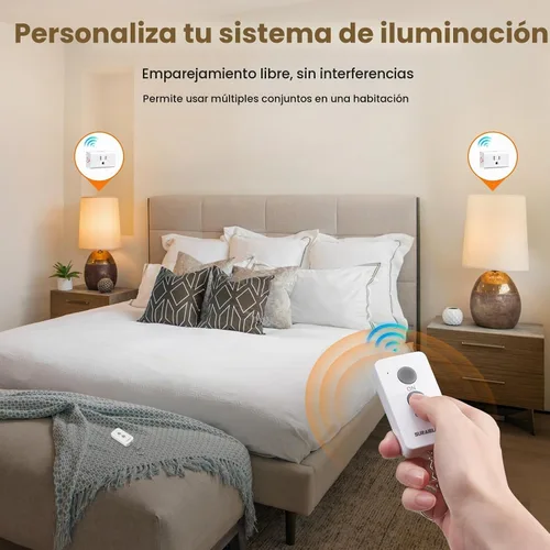 Vista 3 de SURAIELEC Enchufe de salida de control remoto, interruptor de luz inalámbrico, rango de RF de 100 pies