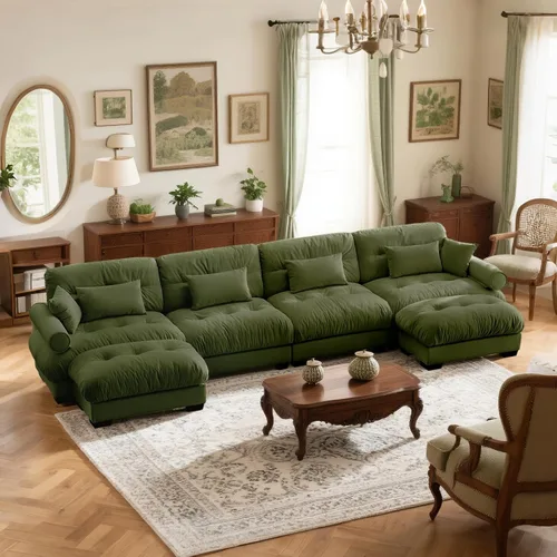 Vista 79 de Reposapiés Otomano Tapizado de Terciopelo con Cojín para Sofá Seccional Sofá 300 libras para Sala de Estar (Beige)