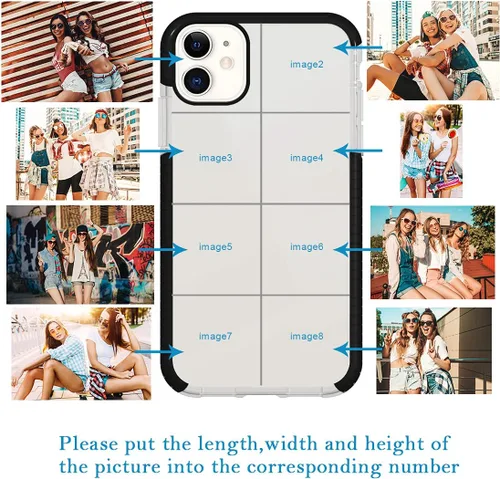 Vista 2 de Funda de teléfono personalizada para iPhone 11, diseño personalizado de fotos de collage de múltiples imágenes, resistente a los golpes, resistente