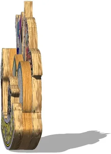 Vista 2 de Imán de Huntsville para nevera, diseño 3D de madera, para viajes, recuerdos coleccionables, decoración hecha a mano