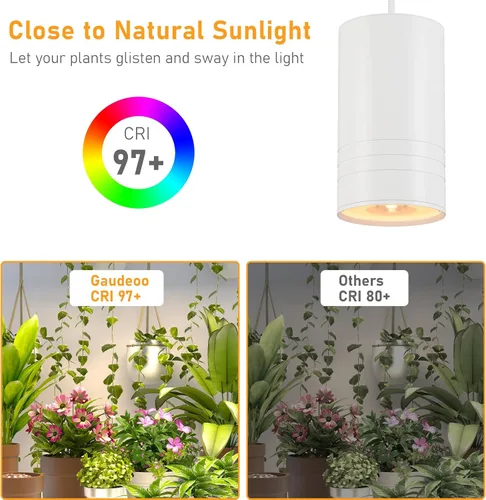 Vista 4 de Luces colgantes de crecimiento para plantas de interior de espectro completo, foco colgante COB para plantas altas grandes, jardín, hierbas