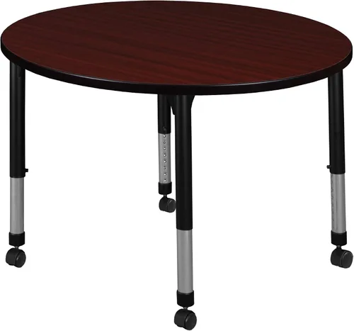 Vista 20 de Regency Kee Mesa redonda móvil de altura ajustable, 30 pulgadas, color cereza