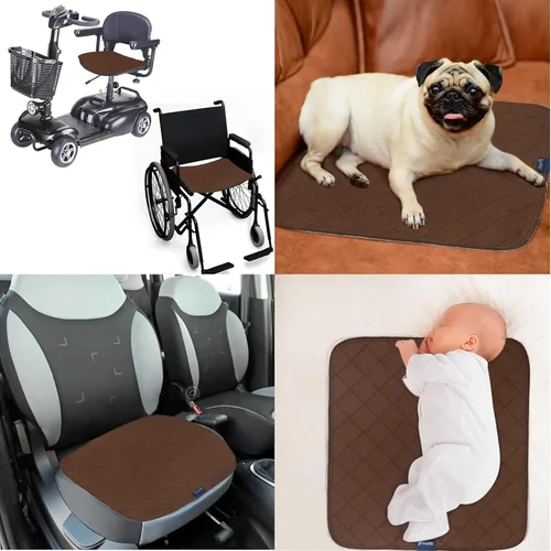 Vista 6 de Almohadillas impermeables para silla de incontinencia, 22 x 21 pulgadas, fundas de asiento reutilizables para sillas de ruedas, protector de asiento