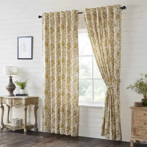 Vista 28 de VHC Brands Dorset Cortina de cenefa para ventana, floral, azul marino, 16 x 73 pulgadas