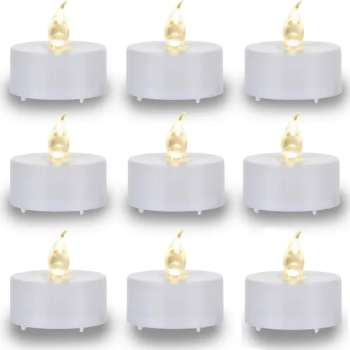 Vista 18 de Velas cónicas sin llama con control remoto y temporizador, candeleros LED que funcionan con baterías con llama 3D parpadeante, velas falsas