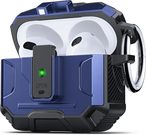 Vista 15 de DASFOND - Funda de armadura para AirPods de 2ª y 1ª generación, carcasa de cuerpo completo de grado militar a prueba de golpes, soporte de carga
