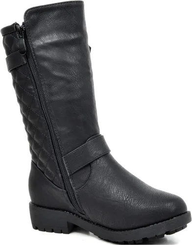 Vista 6 de DREAM PAIRS Botas de motociclista de invierno hasta la rodilla para niñas
