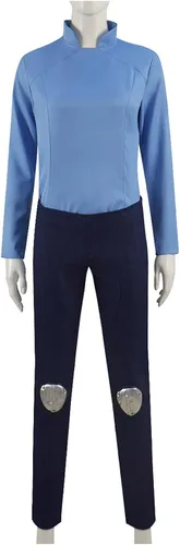 Vista 3 de Traje de carnaval de Halloween de Zoo Topia, uniforme de conejo de Judy Hopps con bolsa, disfraz de cosplay de Nick Wilde
