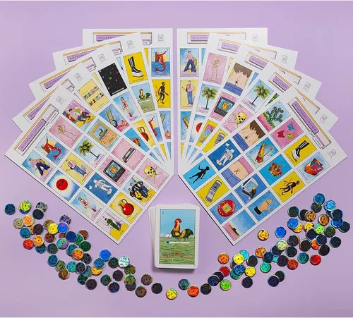 Vista 2 de Loteria millennial: Edición Y2K - Juego de fiesta de bingo mexicano de parodia, juego de cartas de emparejamiento, nostalgia y humor icónico