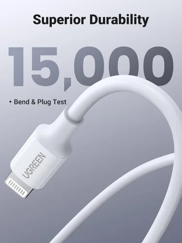 Vista 5 de UGREEN Cable USB C a Lightning: cable Lightning PD de carga rápida de 3 pies con certificación MFi compatible con iPhone 16/15/14/14 Pro/13/13