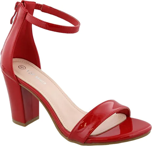 Vista 29 de TOP MODA Hannah-1 - Sandalias de tacón alto con tira en el tobillo elegantes, suela antideslizante, para boda, fiesta, baile de graduación Beige