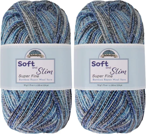 Vista 37 de JubileeYarn Hilo Suave y Delgado - 50g/madeja Mezcla de Rayón de Bambú y Lana - Pegaso - 2 madejas