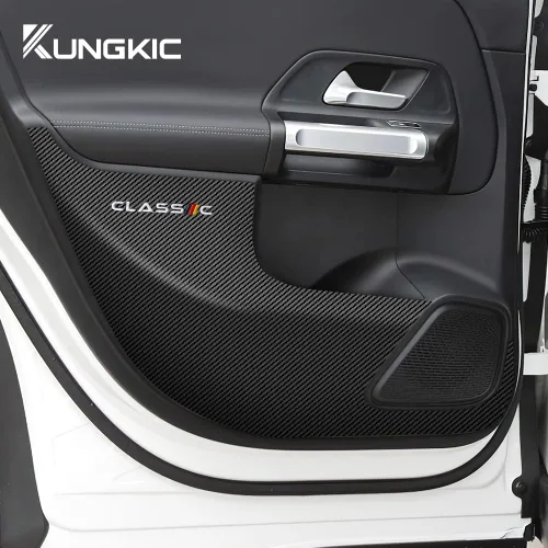 Vista 3 de KUNGKIC Para Benz GLA 2016-2019 - Almohadilla antipatadas para puerta de automóvil, calcomanías protectoras para interiores, accesorios de imitación
