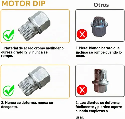 Vista 2 de Llave de bloqueo de rueda ABC 0-9 de acero cromado para VW, herramientas de extracción de tuercas de bloqueo - Llave de bloqueo de rueda Volkswagen