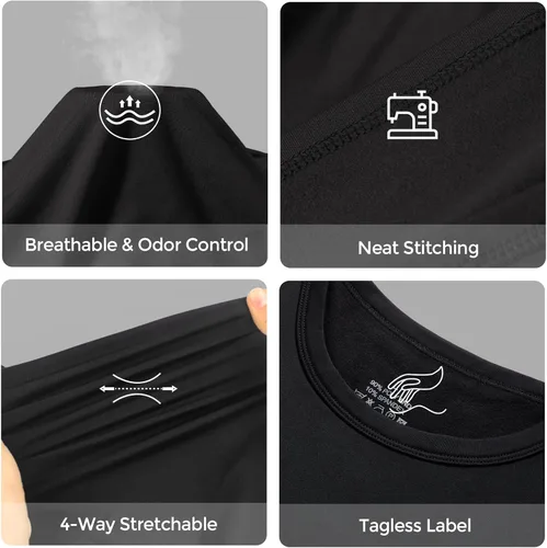 Vista 2 de CL convallaria Long Johns Thermal Underwear for Men Soft Fleece Lined Base Layer Cold Weather Bottom Top Set XS-4XL