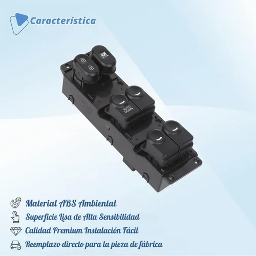Vista 5 de Power Master - Botón de control para interruptor de ventanilla delantero izquierdo del lado del conductor compatible con Hyundai Accent 2011, 2012