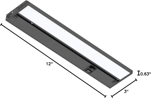 Vista 10 de Luz de gabinete inferior Halo LAGOM, de 12 pulgadas, LED regulable con cableado directo, 2700K/4000K/5000K, cable de alimentación se vende por Negro
