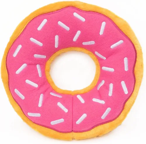 Vista 10 de ZippyPaws - Mini Donutz - Juguete de peluche chirriante sin relleno para perros - Arándano