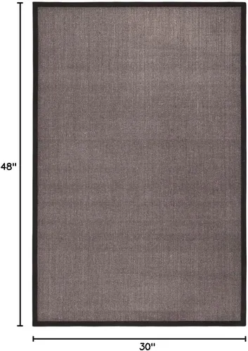 Vista 38 de Alfombra de sisal Safavieh, de color maíz y negro, tejida a mano, de la colección de fibras naturales; 5 x 8 pulgadas, NF441A, Tela, Gris / Gris