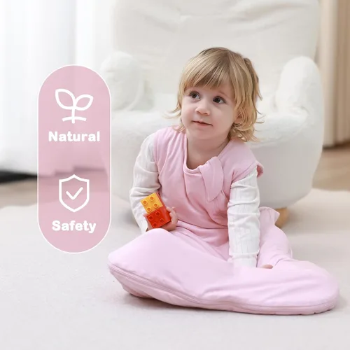 Vista 4 de Mosebears - Saco de dormir unisex de rayón hecho de bambú con cremallera de 2 direcciones, saco de dormir de invierno para bebé de 2.5 tog
