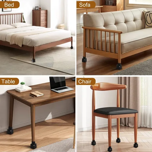 Vista 6 de Elevadores de cama de 2 pulgadas con abrazadera de tornillo ajustable, paquete de 4 elevadores de muebles resistentes, soporta hasta 5,000 libras