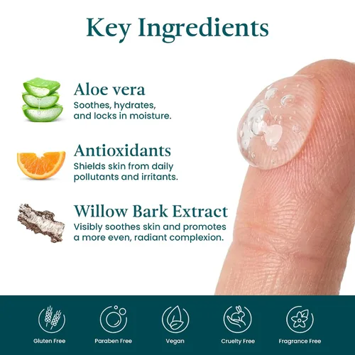 Vista 3 de VI Derm Limpiador purificador suave hidratante – Lavado facial con aloe vera, antioxidantes y corteza de sauce, mini limpiador facial tamaño viaje