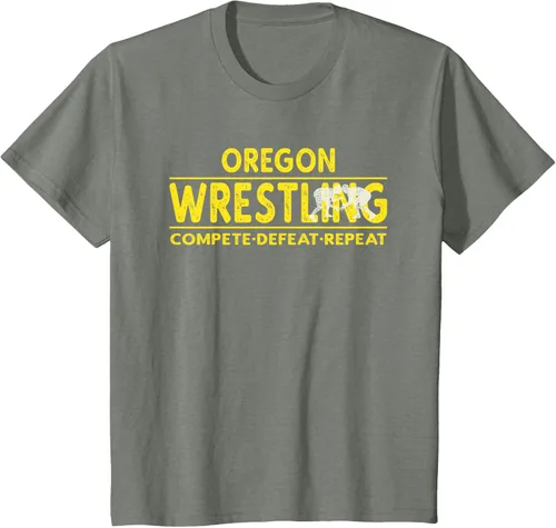 Vista 89 de Oregon Wrestling - Camiseta para competir, derrota, repetir