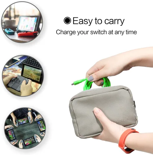 Vista 5 de HEATFUN Cargador USB C para Nintendo Switch, cable de carga rápida USB tipo C para Nintendo Switch, MacBook, Pixel C, LG Nexus 5X G5, Nexus 6PP9