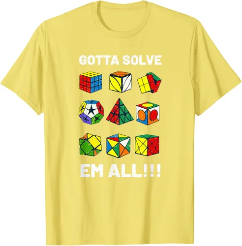 Vista 40 de Camiseta competitiva Puzzle Cube Gotta Solve Em All Speed Cubing