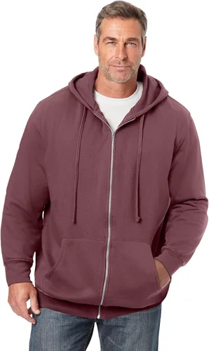 Vista 26 de KingSize - Chaqueta de forro polar con capucha y cremallera frontal para hombre Negro