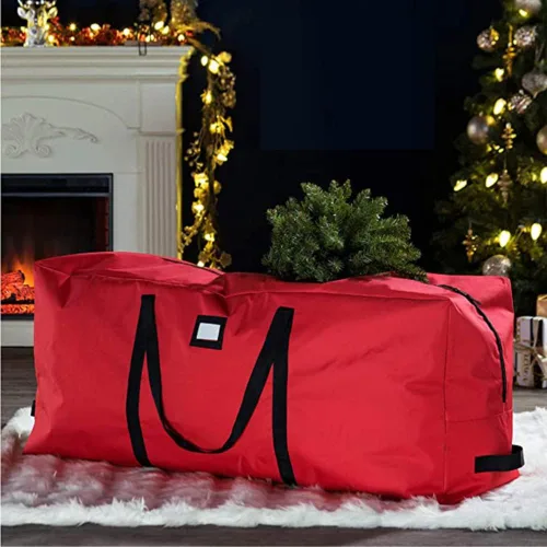 Vista 7 de Bolsa de almacenamiento para árbol de Navidad – Almacena un árbol de Navidad artificial de 9 pies. Material duradero resistente al agua
