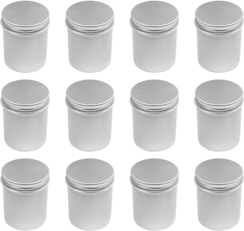 Vista 39 de Othmro Latas redondas de metal de 8.3 onzas, latas de aluminio, contenedores recargables de 8.5 fl oz, botellas de lata con tapa de tornillo