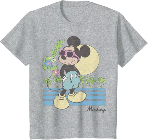 Vista 5 de Disney Mickey and Friends Mickey Retro Beach Camiseta S Gris Oscuro