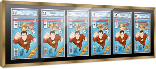 Vista 20 de Poster Palooza Marco de cómics con paspartú para 1 cómic de grado CGC, CBCS o PGX, marco de cómic de bronce para cómic de 8.125 x 13 pulgadas