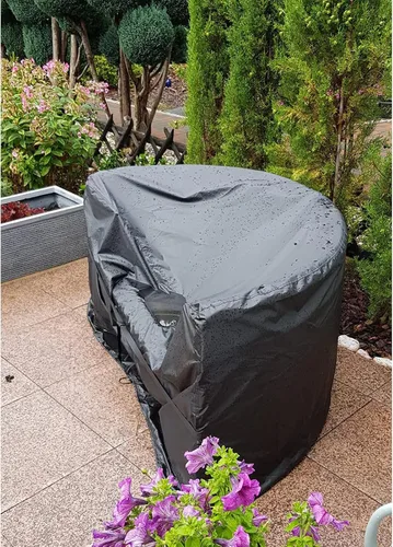 Vista 5 de Juego de fundas para muebles de patio de media luna, cubierta modular de media luna para exteriores, impermeable, semicírculo con cordón y correa