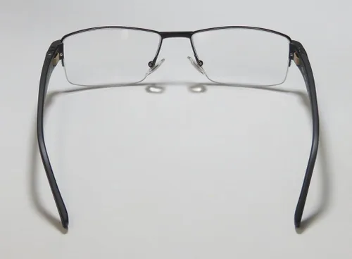 Vista 5 de Oga 7923o - Bisagras de resorte de media montura para hombre, diseño masculino, lentes elegantes de alta clase (55-17-135, negrogris pardo), Negro