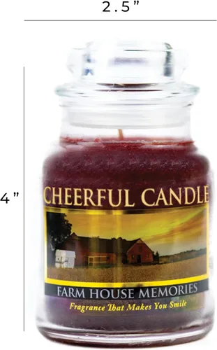 Vista 5 de A Cheerful Giver - Vela perfumada en tarro de cristal Farm House Memories (6 onzas) con tapa y fragancia fiel a la vida, fabricada en Estados Unidos