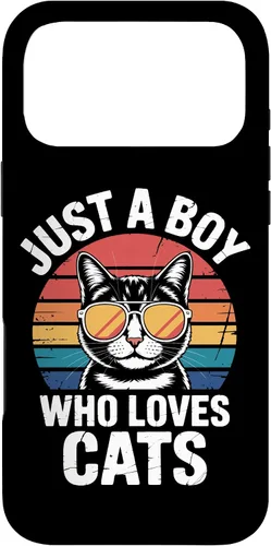 Vista 22 de Just A Boy Who Loves Cats Feline Enthusiast Pet Cat Parents Case for iPhone 16