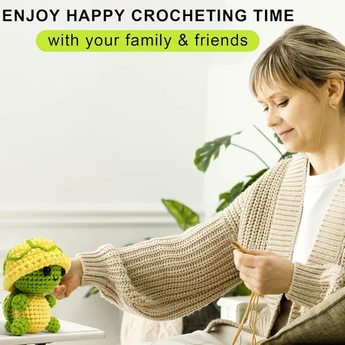 Vista 6 de YICBOR Kit de ganchillo para principiantes - Amigurumi Kits de animales de ganchillo con tutoriales en video paso a paso, juego de tejer