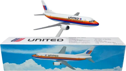 Vista 4 de United (76-93) 737-300 Escala 1:180 - Modelo de avión de plástico a presión - Réplica coleccionable de aviones United Airlines - Parte #