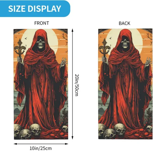 Vista 4 de CASGTNZ red skull angel grim reaper Death Dark Neck Gaiter Face Cover Balaclava Gaiter Mask for Men Women Bandana for Motorcycle Cycling Riding