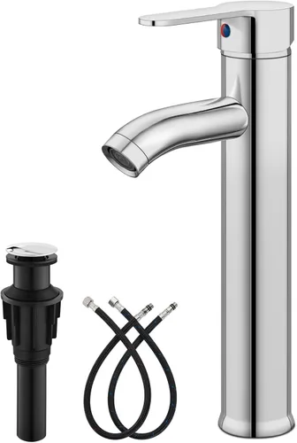 Vista 13 de gotonovo Grifo para Lavabo Vessel Grifo de Baño Moderno de 1 Orificio Montaje en Cubierta Lavatorio Tocador Grifo Mezclador de Una Sola Manija